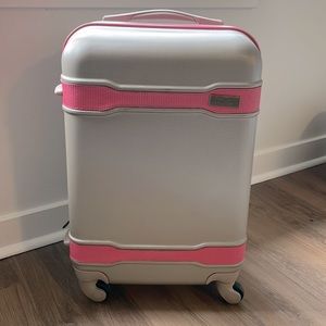 Tommy Bahama Silver and Pink Suitcase